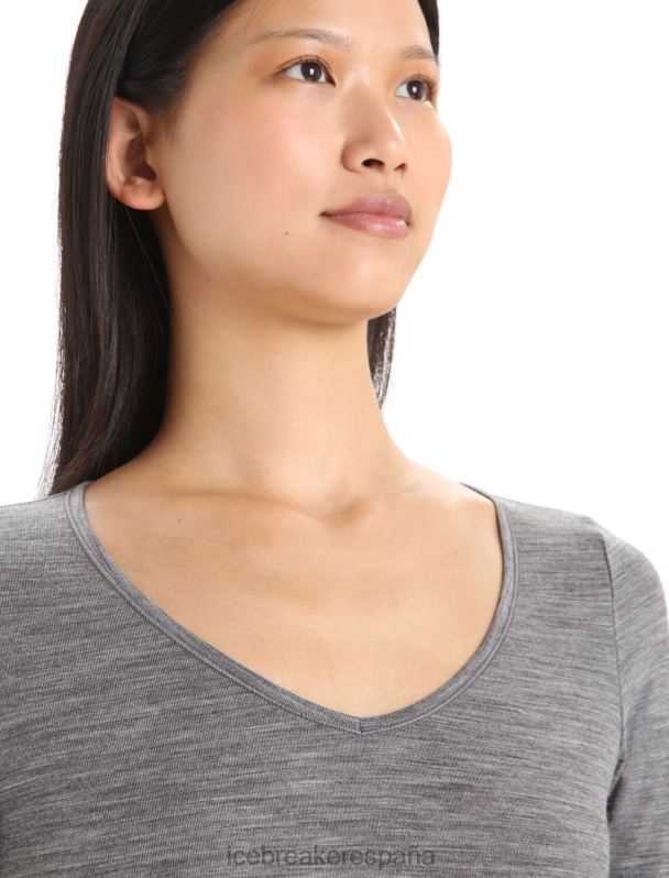 Icebreaker mujer top de manga larga con diseño de sirena de merino 0V2J0550 ropa brezo de piedra arenisca