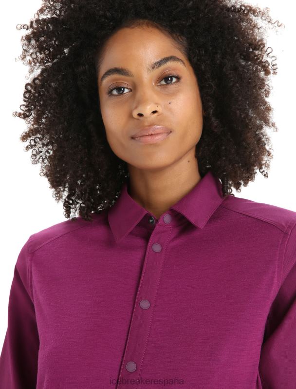 Icebreaker mujer top de manga larga de lana merino 0V2J0692 ropa ir baya