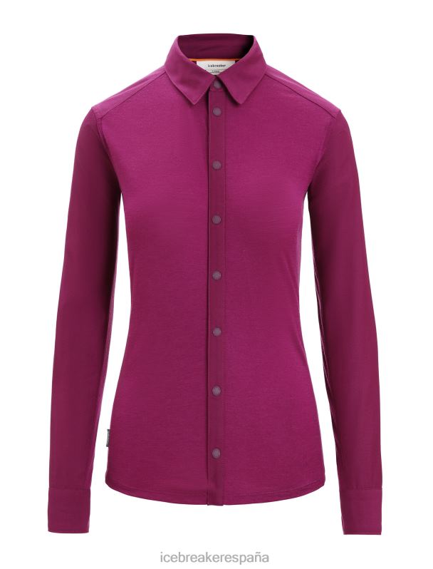 Icebreaker mujer top de manga larga de lana merino 0V2J0692 ropa ir baya