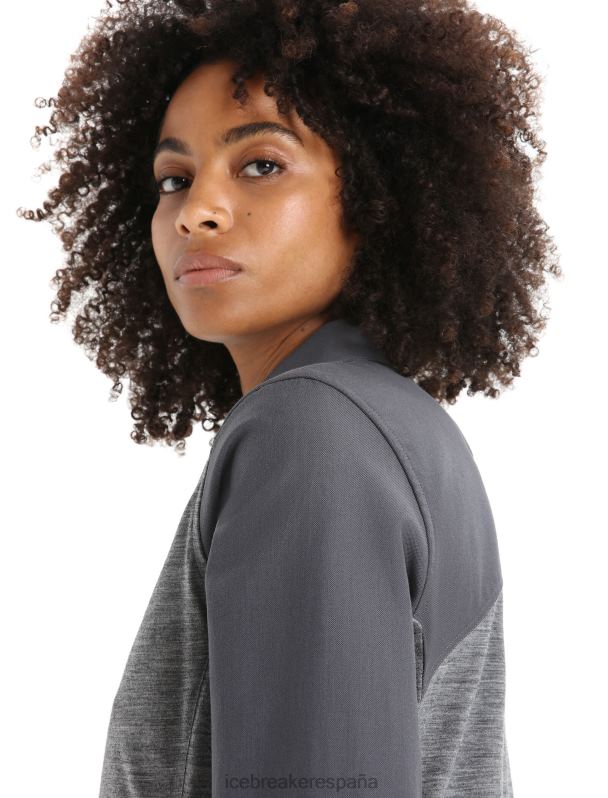 Icebreaker mujer top de manga larga de lana merino 0V2J0693 ropa brezo arenisca/monzón