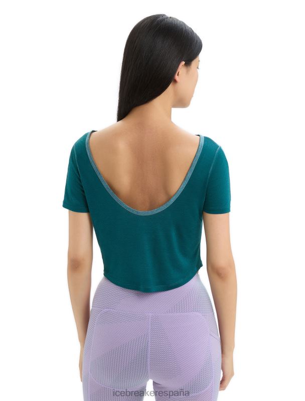 Icebreaker mujer Camiseta de manga corta con escote redondo en merino Zoneknit 0V2J0668 ropa brezo gloria verde