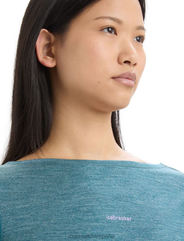 Icebreaker mujer Camiseta de manga corta con escote redondo en merino Zoneknit 0V2J0668 ropa brezo gloria verde