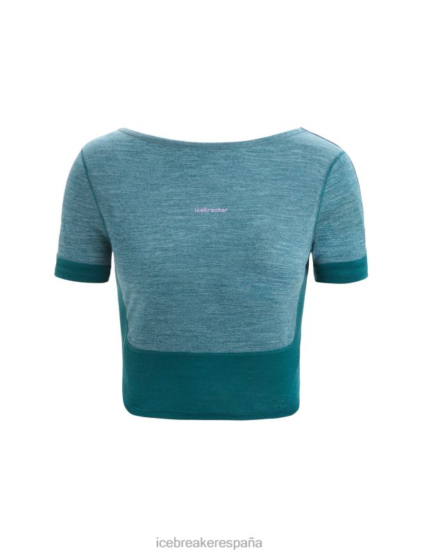 Icebreaker mujer Camiseta de manga corta con escote redondo en merino Zoneknit 0V2J0668 ropa brezo gloria verde