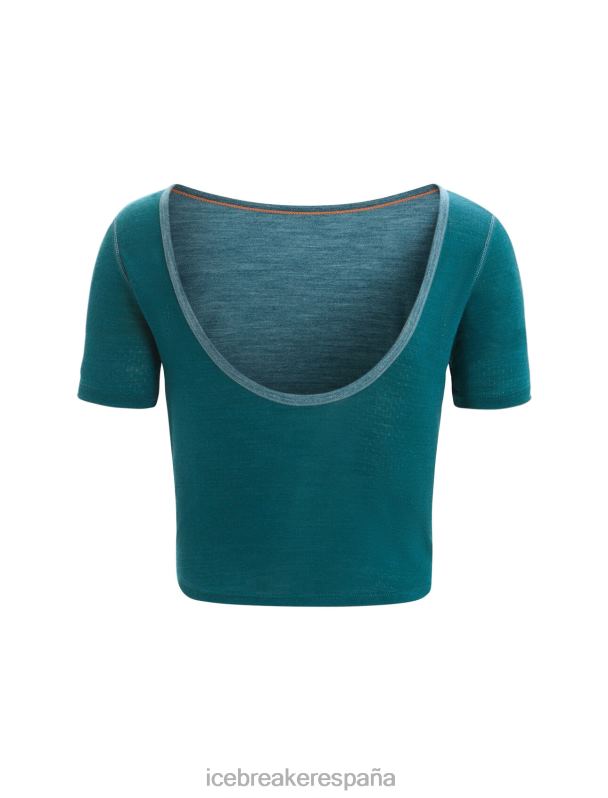 Icebreaker mujer Camiseta de manga corta con escote redondo en merino Zoneknit 0V2J0668 ropa brezo gloria verde