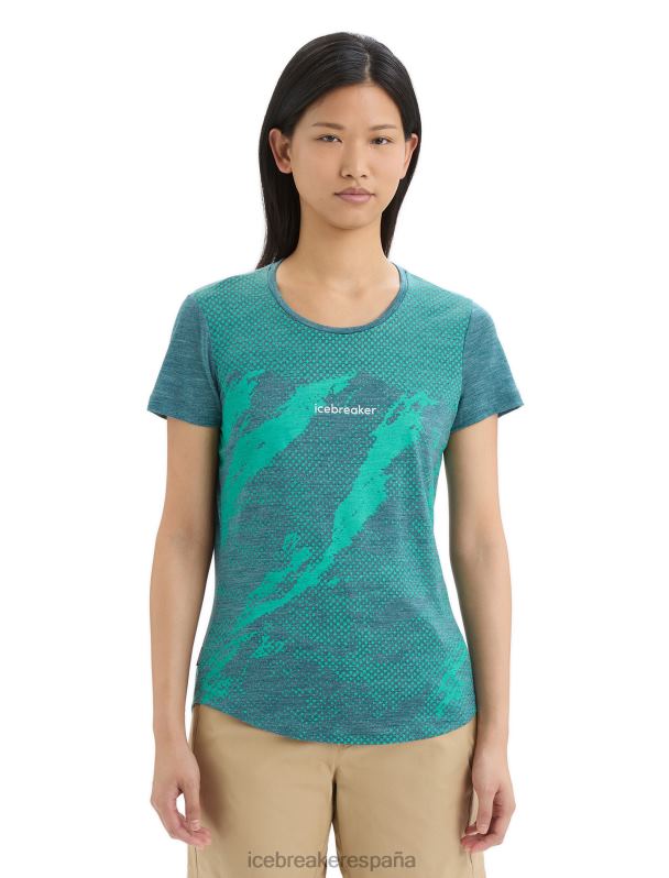 Icebreaker mujer Camiseta manga corta Merino Sphere II Trail. 0V2J0661 ropa brezo gloria verde