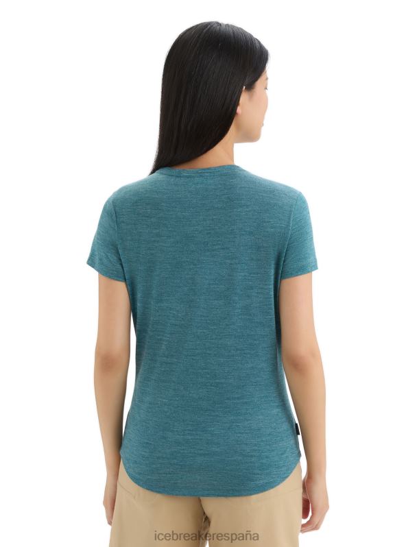Icebreaker mujer Camiseta manga corta Merino Sphere II Trail. 0V2J0661 ropa brezo gloria verde