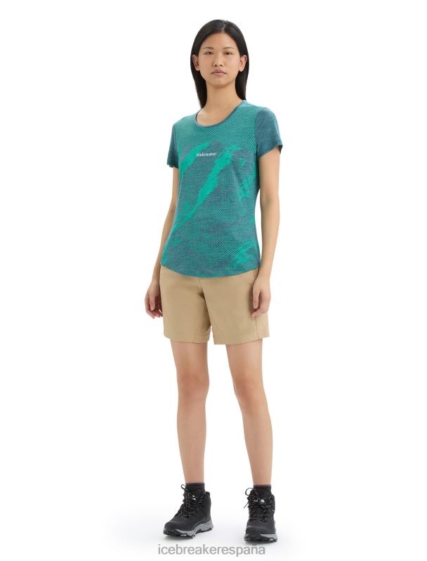 Icebreaker mujer Camiseta manga corta Merino Sphere II Trail. 0V2J0661 ropa brezo gloria verde