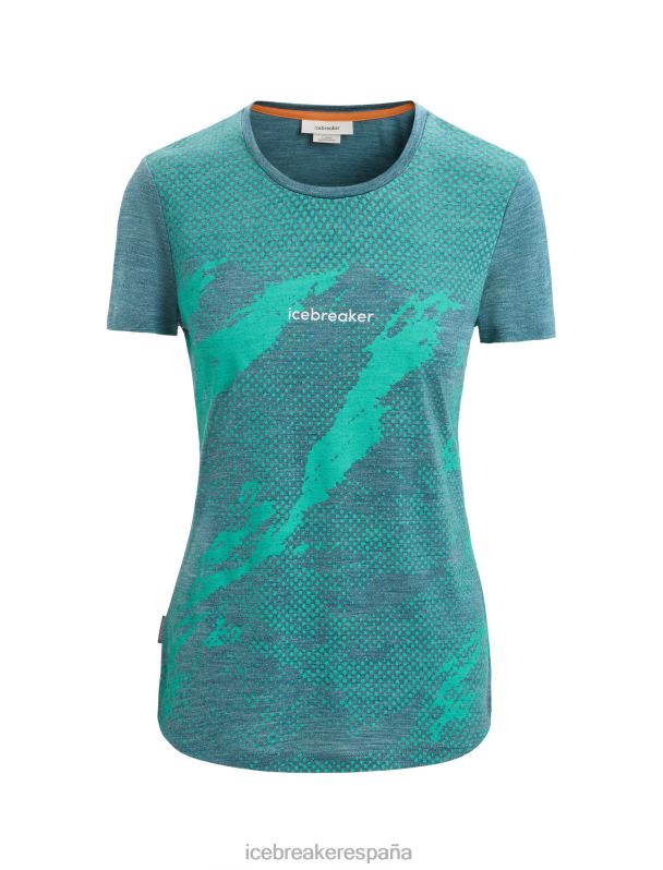 Icebreaker mujer Camiseta manga corta Merino Sphere II Trail. 0V2J0661 ropa brezo gloria verde
