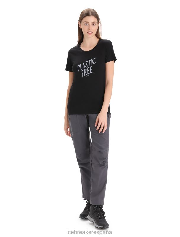 Icebreaker mujer Camiseta merino tech lite ii manga corta natural 0V2J0664 ropa negro