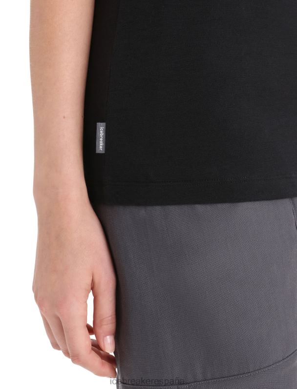 Icebreaker mujer Camiseta merino tech lite ii manga corta natural 0V2J0664 ropa negro