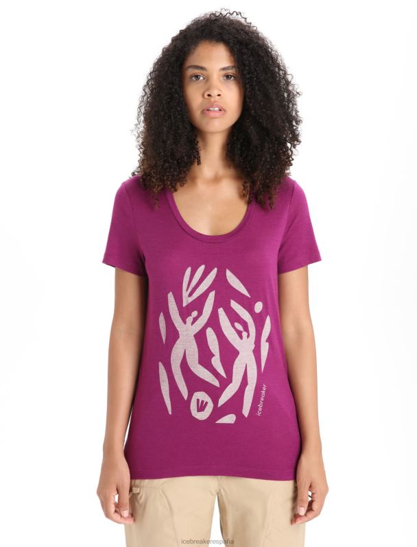 Icebreaker mujer Merino tech lite ii camiseta de manga corta con escote redondo celebración de la naturaleza 0V2J0631 ropa ir baya