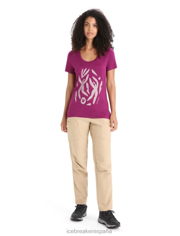 Icebreaker mujer Merino tech lite ii camiseta de manga corta con escote redondo celebración de la naturaleza 0V2J0631 ropa ir baya
