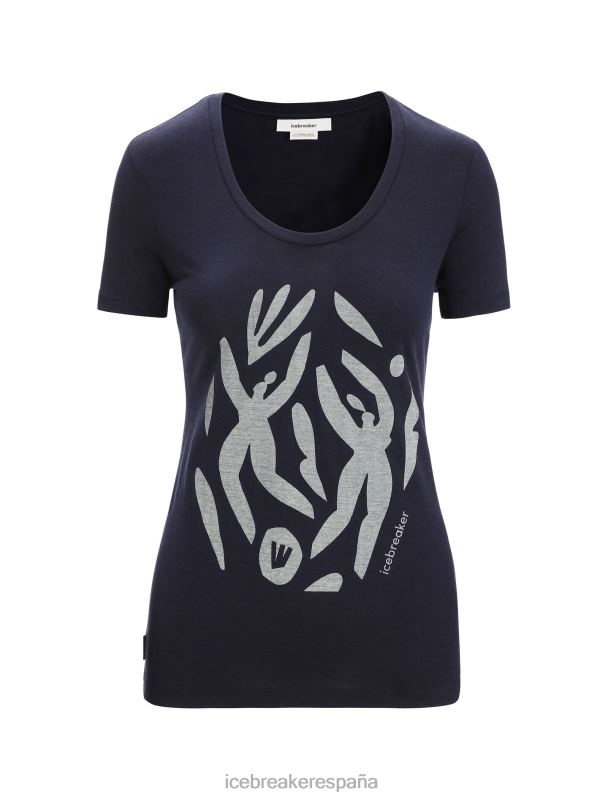 Icebreaker mujer Merino tech lite ii camiseta de manga corta con escote redondo celebración de la naturaleza 0V2J0632 ropa azul marino de medianoche