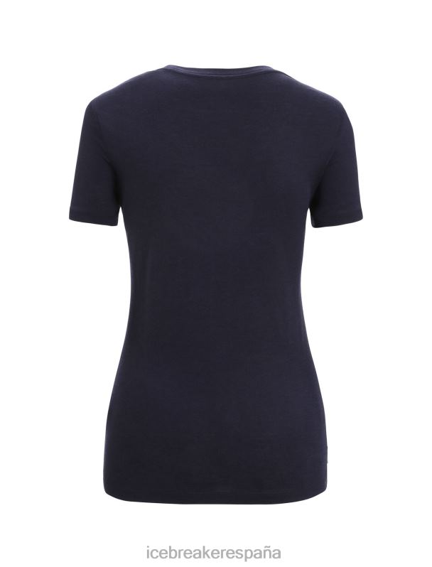 Icebreaker mujer Merino tech lite ii camiseta de manga corta con escote redondo celebración de la naturaleza 0V2J0632 ropa azul marino de medianoche