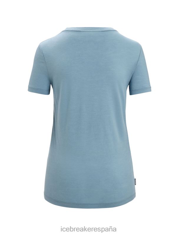 Icebreaker mujer Merino tech lite ii camiseta de manga corta con escote redondo líneas reflectantes 0V2J0627 ropa azul astral