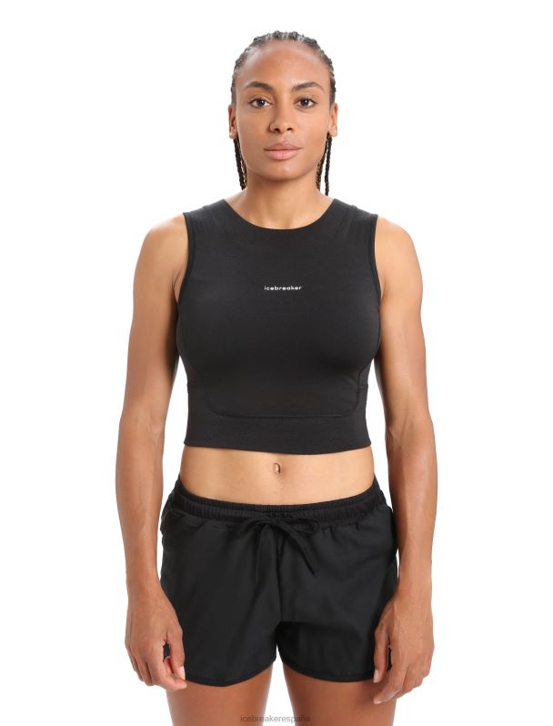 Icebreaker mujer Sujetador tipo sujetador cropped de merino Zoneknit 0V2J0647 ropa negro