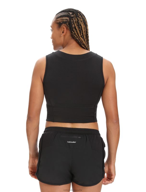 Icebreaker mujer Sujetador tipo sujetador cropped de merino Zoneknit 0V2J0647 ropa negro