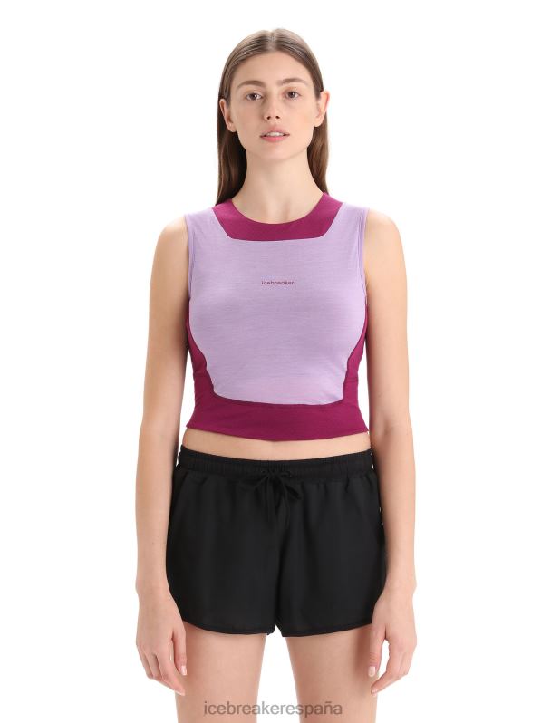 Icebreaker mujer Sujetador tipo sujetador cropped de merino Zoneknit 0V2J0648 ropa mirada morada/ir baya