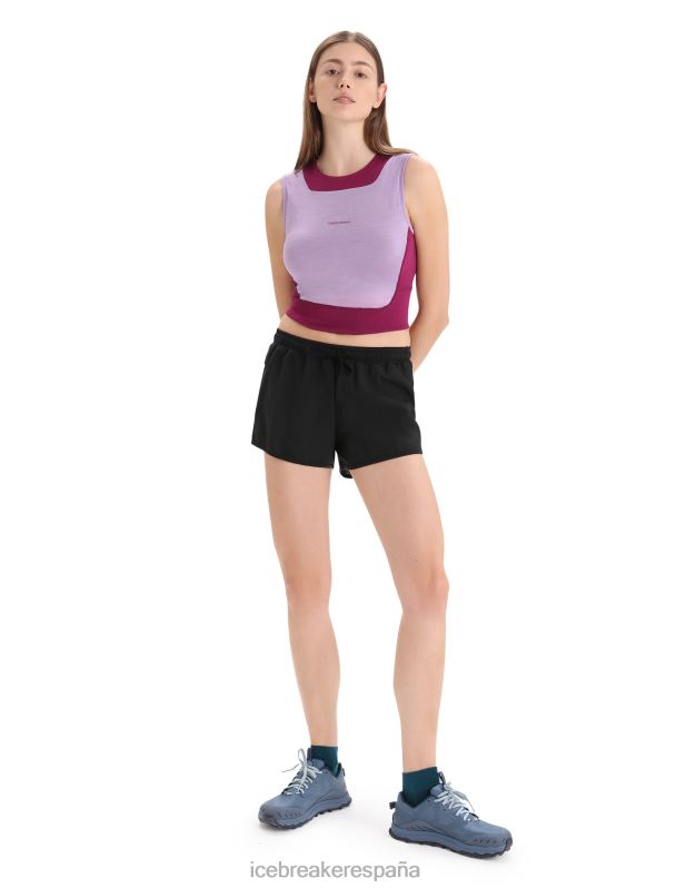 Icebreaker mujer Sujetador tipo sujetador cropped de merino Zoneknit 0V2J0648 ropa mirada morada/ir baya