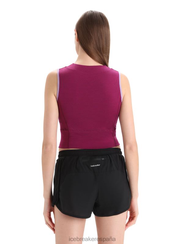 Icebreaker mujer Sujetador tipo sujetador cropped de merino Zoneknit 0V2J0648 ropa mirada morada/ir baya