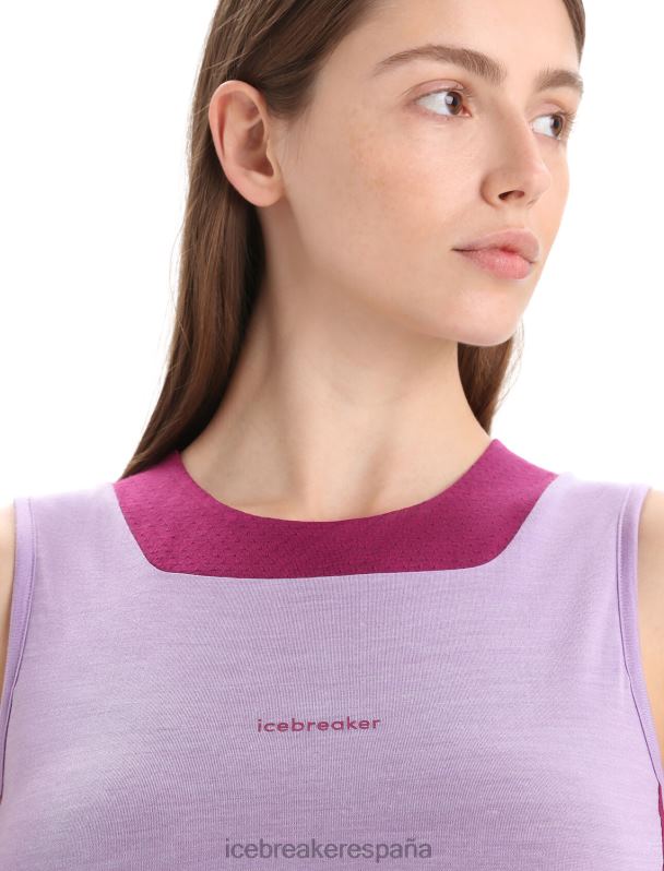 Icebreaker mujer Sujetador tipo sujetador cropped de merino Zoneknit 0V2J0648 ropa mirada morada/ir baya