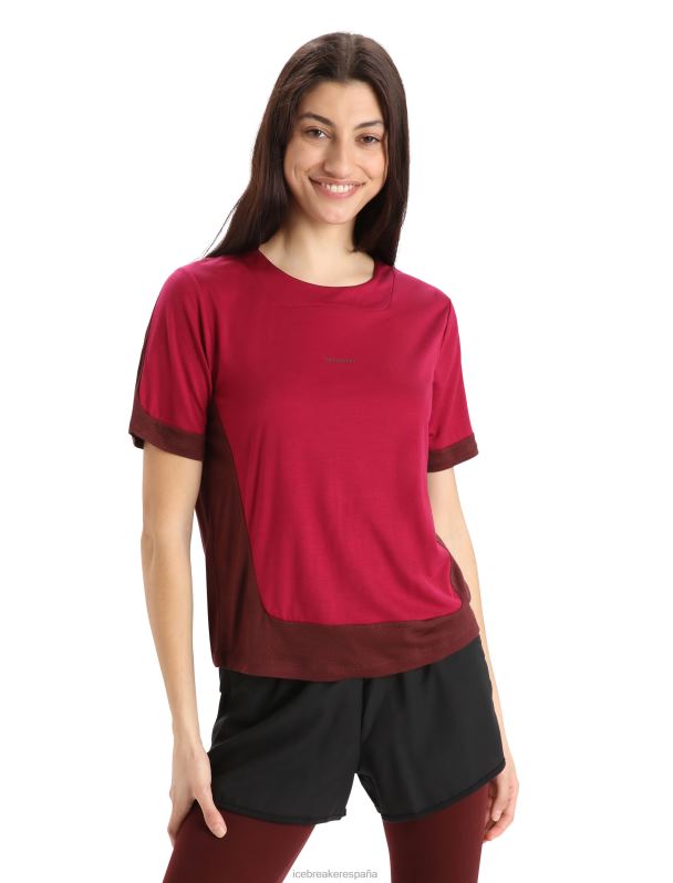 Icebreaker mujer camiseta boxy de manga corta de merino Zoneknit 0V2J0892 ropa cereza/expreso