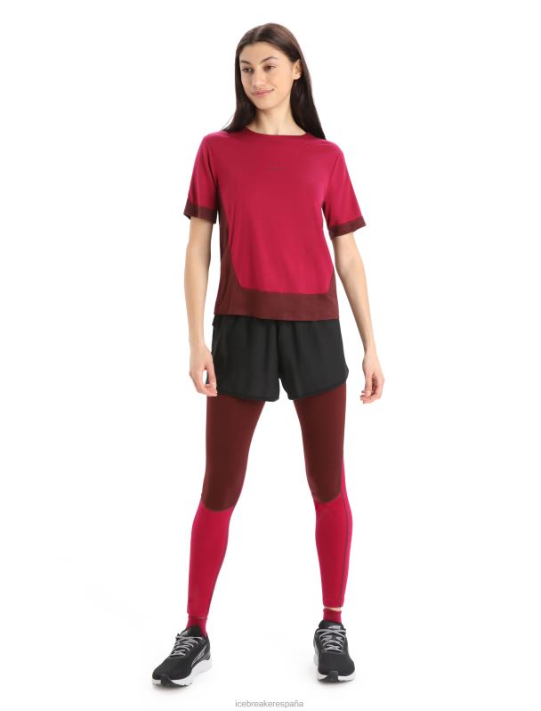Icebreaker mujer camiseta boxy de manga corta de merino Zoneknit 0V2J0892 ropa cereza/expreso