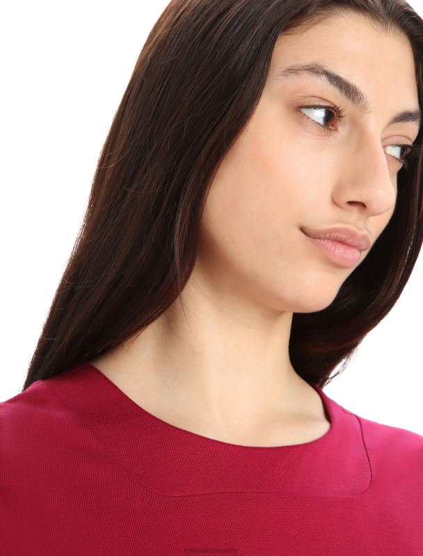 Icebreaker mujer camiseta boxy de manga corta de merino Zoneknit 0V2J0892 ropa cereza/expreso