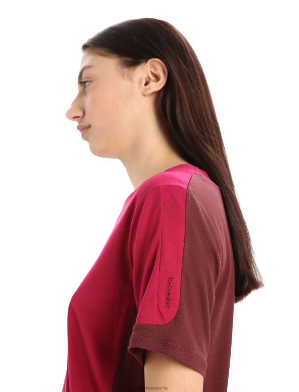 Icebreaker mujer camiseta boxy de manga corta de merino Zoneknit 0V2J0892 ropa cereza/expreso