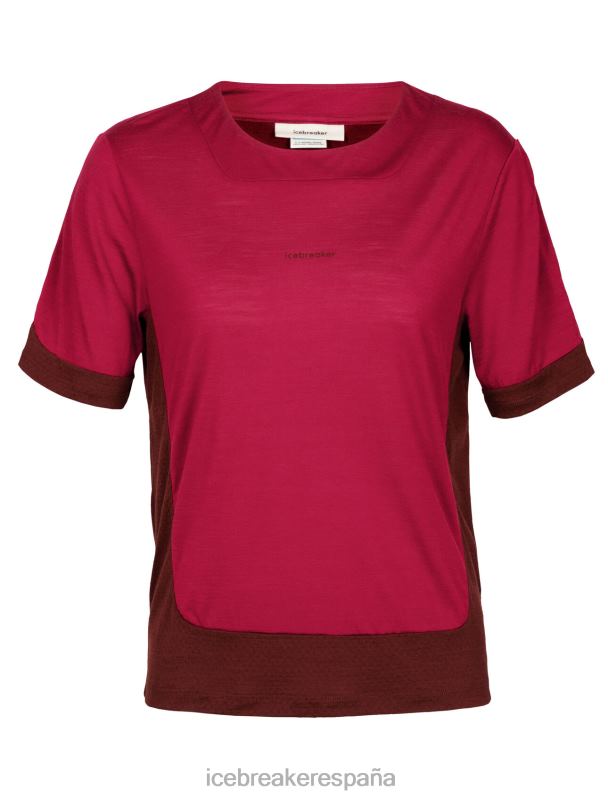 Icebreaker mujer camiseta boxy de manga corta de merino Zoneknit 0V2J0892 ropa cereza/expreso