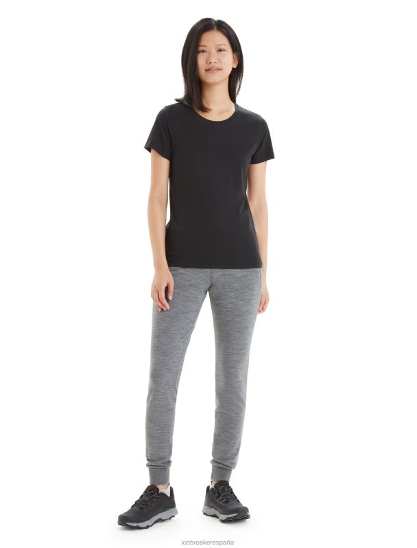Icebreaker mujer camiseta de manga corta de algodón tencel 0V2J0639 ropa negro