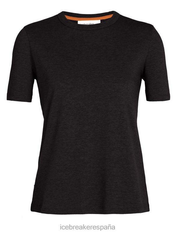 Icebreaker mujer camiseta de manga corta de algodón tencel 0V2J0639 ropa negro