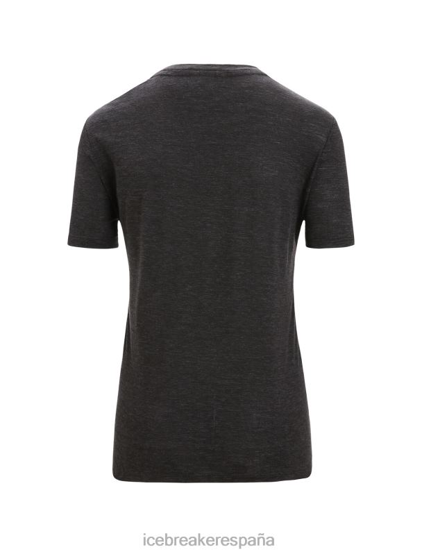 Icebreaker mujer camiseta de manga corta de lino merino 0V2J0674 ropa negro