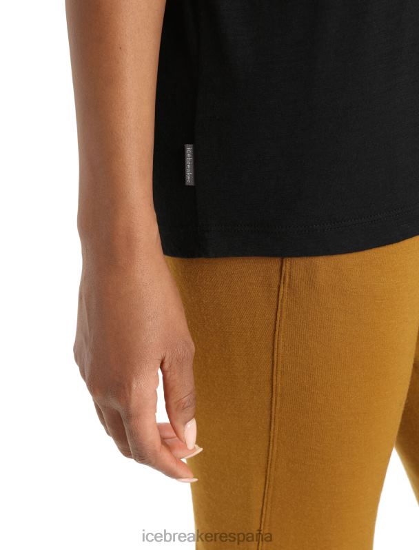 Icebreaker mujer camiseta de manga corta de merino granary 0V2J0624 ropa negro