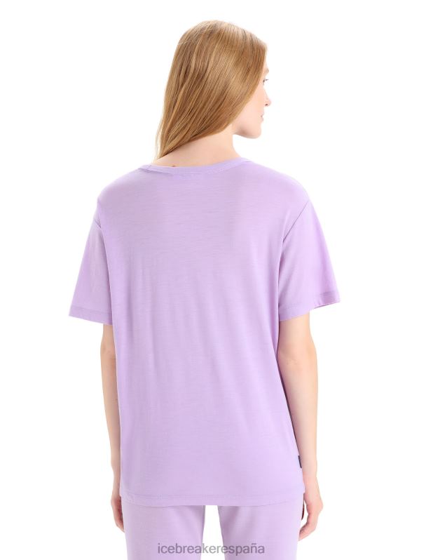Icebreaker mujer camiseta de manga corta de merino granary 0V2J0626 ropa mirada morada