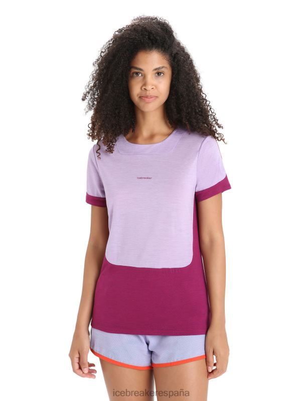 Icebreaker mujer camiseta de manga corta de punto merino 0V2J0659 ropa mirada morada/ir baya