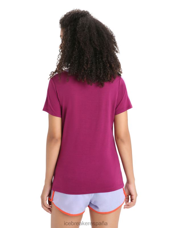 Icebreaker mujer camiseta de manga corta de punto merino 0V2J0659 ropa mirada morada/ir baya