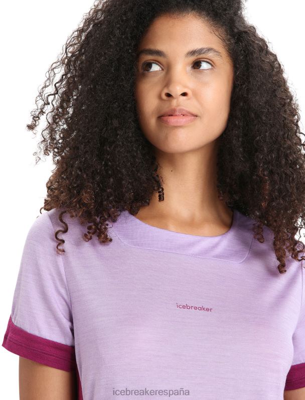 Icebreaker mujer camiseta de manga corta de punto merino 0V2J0659 ropa mirada morada/ir baya