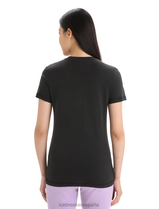 Icebreaker mujer camiseta manga corta algodon tencel natural 0V2J0666 ropa negro