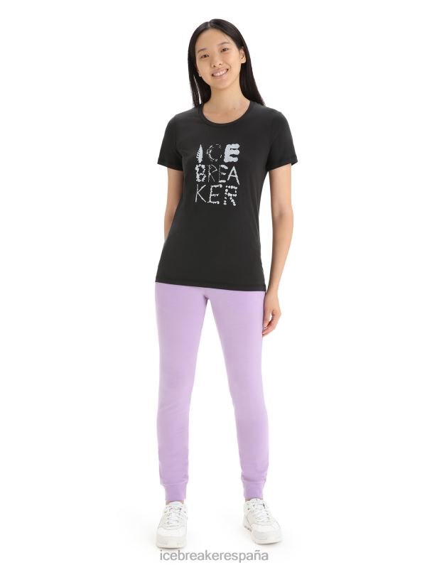 Icebreaker mujer camiseta manga corta algodon tencel natural 0V2J0666 ropa negro