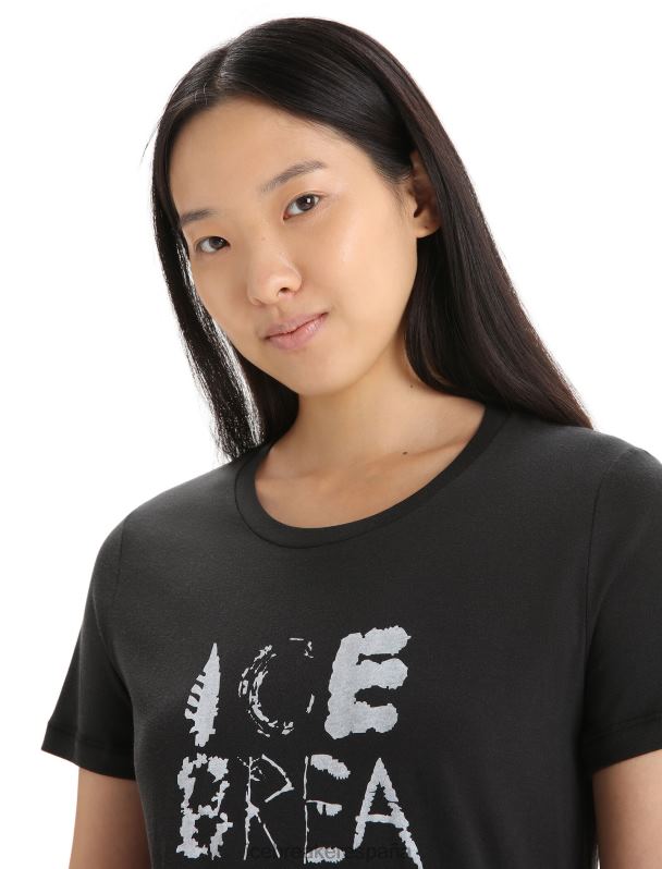 Icebreaker mujer camiseta manga corta algodon tencel natural 0V2J0666 ropa negro