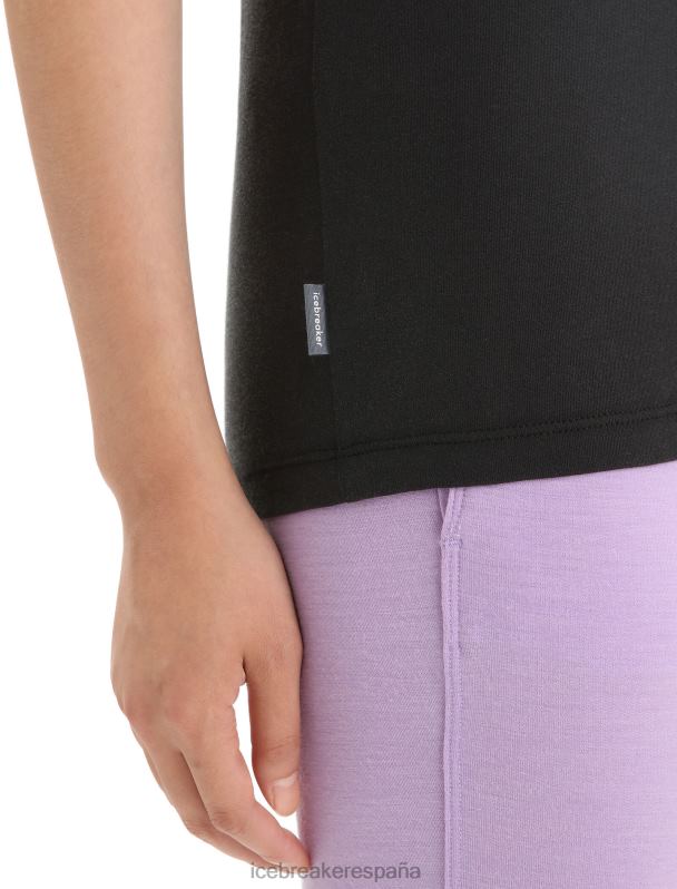 Icebreaker mujer camiseta manga corta algodon tencel natural 0V2J0666 ropa negro
