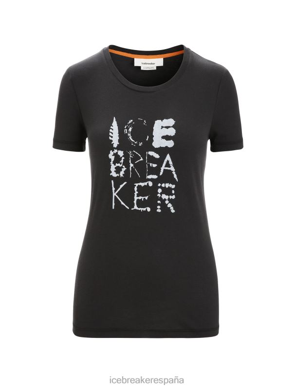 Icebreaker mujer camiseta manga corta algodon tencel natural 0V2J0666 ropa negro