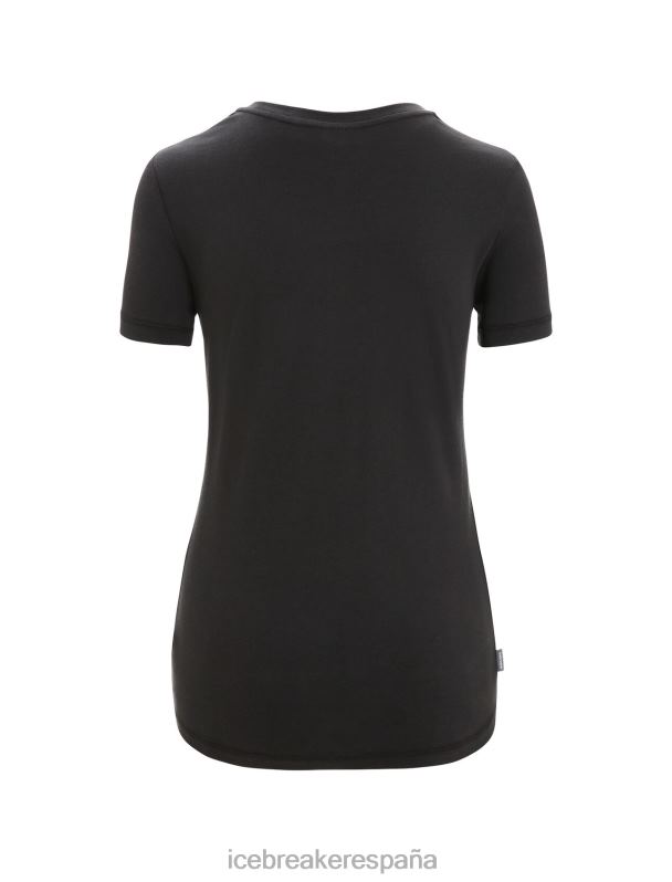 Icebreaker mujer camiseta manga corta algodon tencel natural 0V2J0666 ropa negro