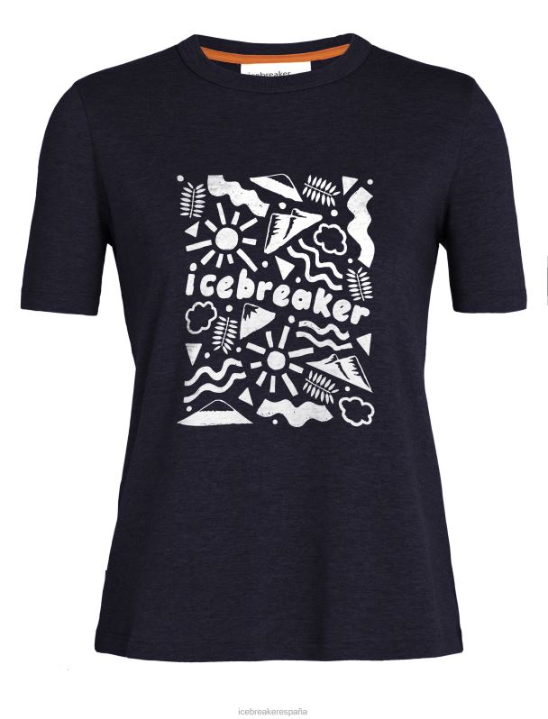 Icebreaker mujer camiseta manga corta algodon tencel origins 0V2J0801 ropa azul marino de medianoche