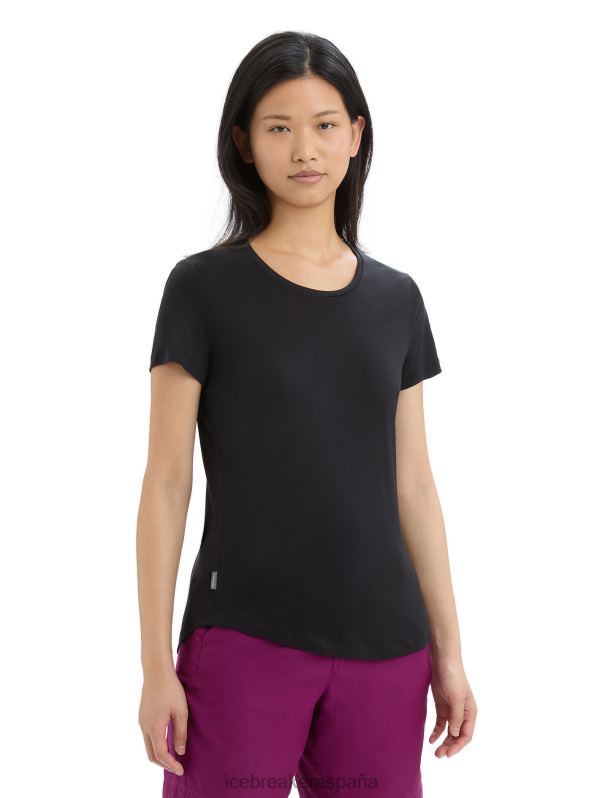 Icebreaker mujer camiseta manga corta merino esfera ii 0V2J0606 ropa negro