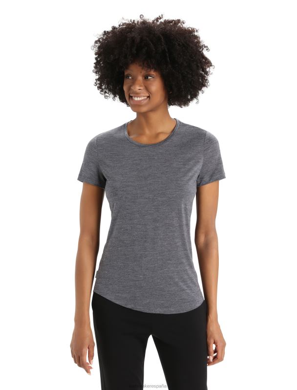Icebreaker mujer camiseta manga corta merino esfera ii 0V2J0607 ropa brezo de medianoche