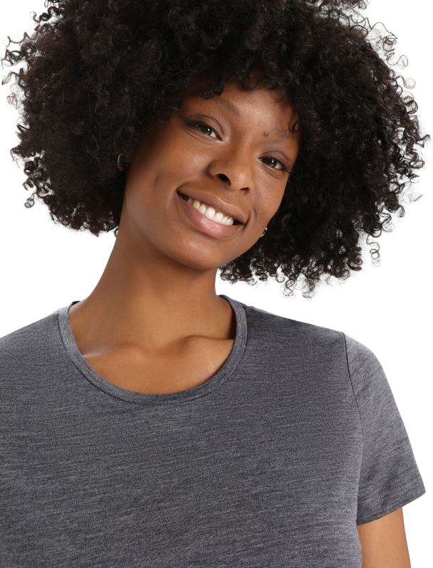Icebreaker mujer camiseta manga corta merino esfera ii 0V2J0607 ropa brezo de medianoche