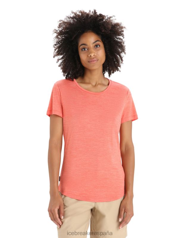 Icebreaker mujer camiseta manga corta merino esfera ii 0V2J0608 ropa brezo tierra vibrante