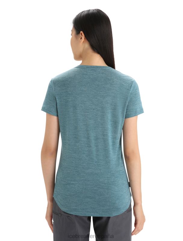 Icebreaker mujer camiseta manga corta merino esfera ii 0V2J0609 ropa brezo gloria verde